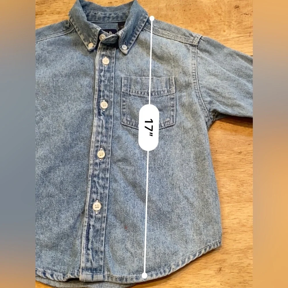 Vintage Gap Kid’s Unisex‎ XXS Heavy Cotton Denim Button Down